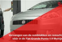 Vervangen van de remblokken en remschijven vóór in de FIAT Grande Punto 1.9 MultiJet