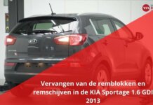 Remblokken en remschijven vooraan vervangen in de KIA SPORTAGE 1.6 GDI 2013