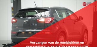 Remblokken en remschijven vooraan vervangen in de KIA SPORTAGE 1.6 GDI 2013