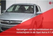 Vervangen van de remblokken en remschijven in de Opel Astra H 1.4